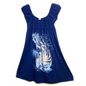 Bellezza metallic silver Phoenix empire dress M